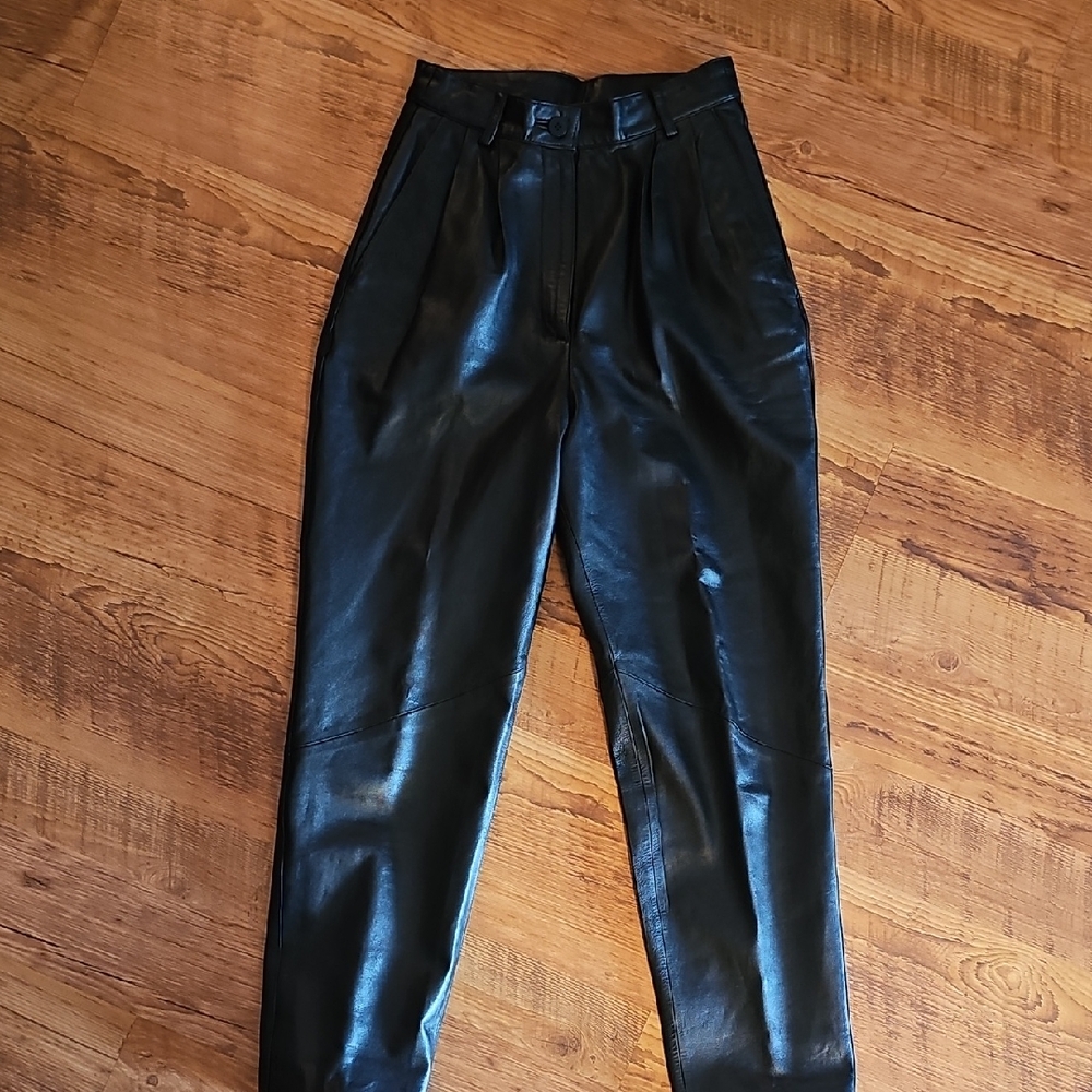 Siena Studio Black Leather Dress Pants